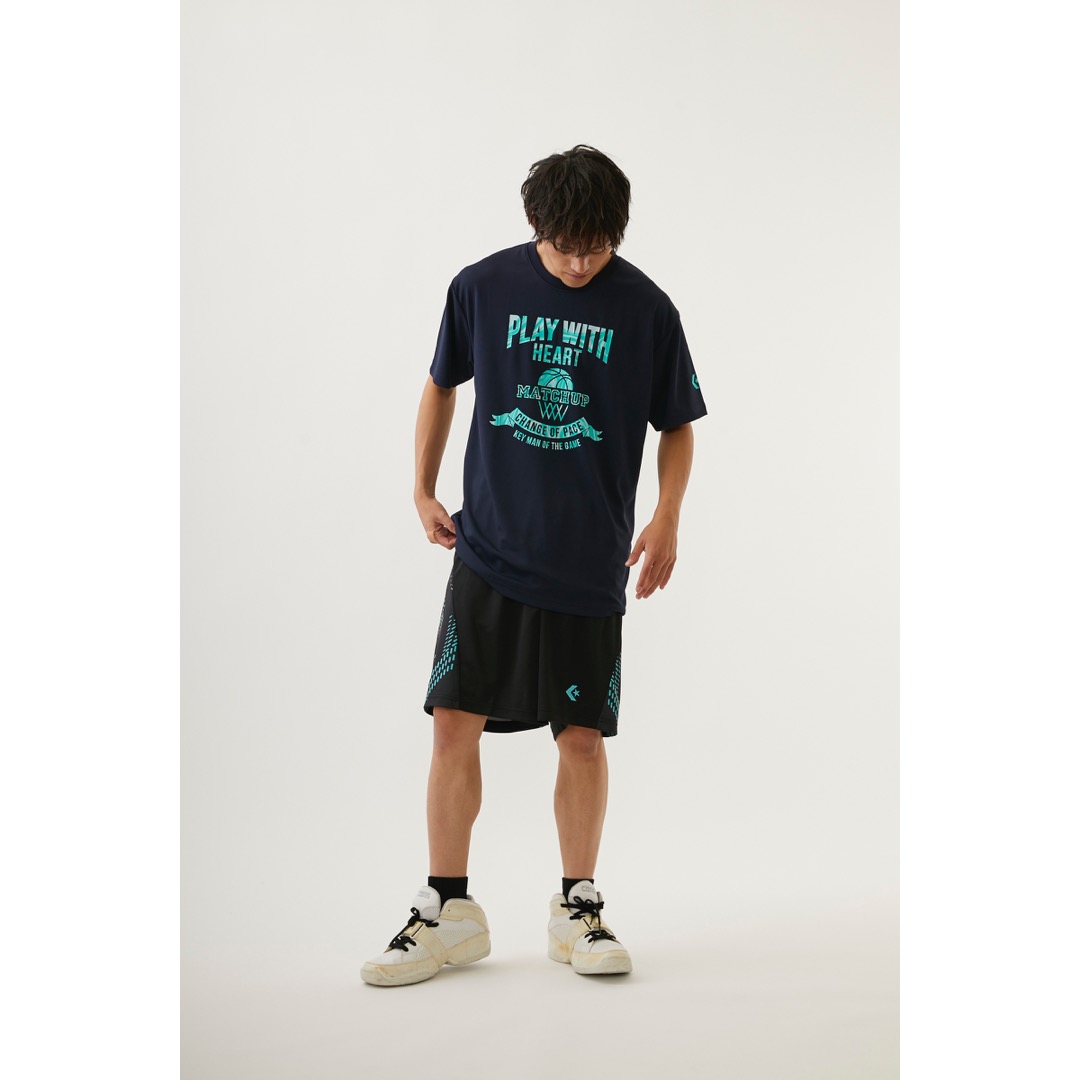 CB222362 プリントTシャツ - ネイビー［2900］ │ CONVERSE BASKETBALL