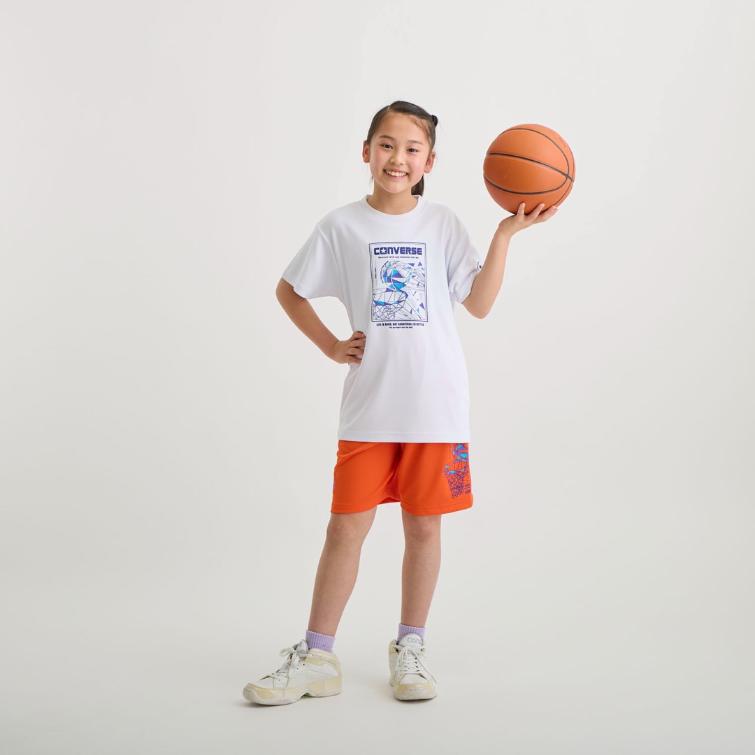 CB441353 Jr.プリントＴシャツ - ホワイト［1100］ │ CONVERSE BASKETBALL